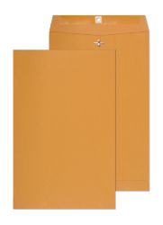 10x15 Heavy-Duty Brown Kraft Catalog Envelopes with Secure Metal Clasp Closure